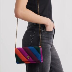 Extra Mini Soho Quilted Colorblock Suede Clutch by Kurt Geiger London